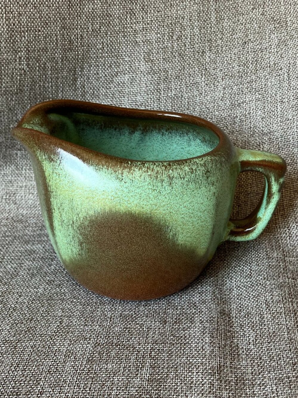 Vintage Frankoma Pottery Prairie Green Creamer, Approx 3"h, EUC